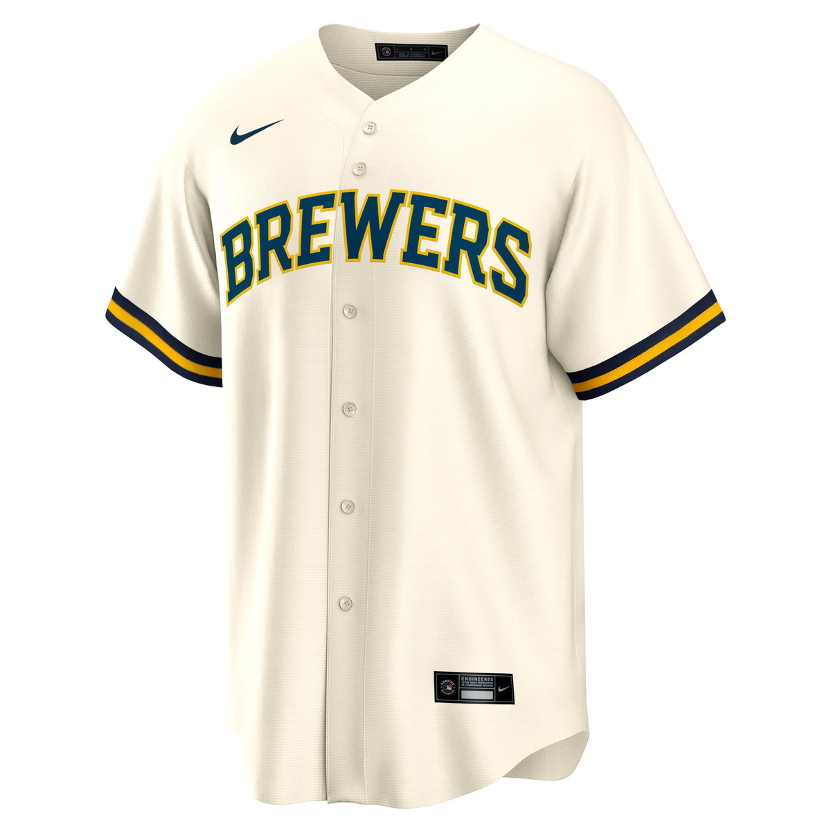 Milwaukee Brewers White Home Jersey — back view