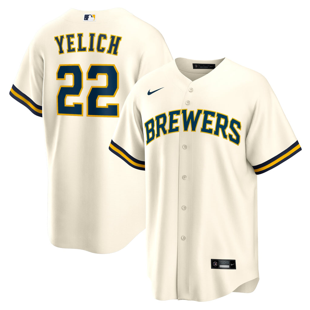Milwaukee Brewers White Home Jersey — front view