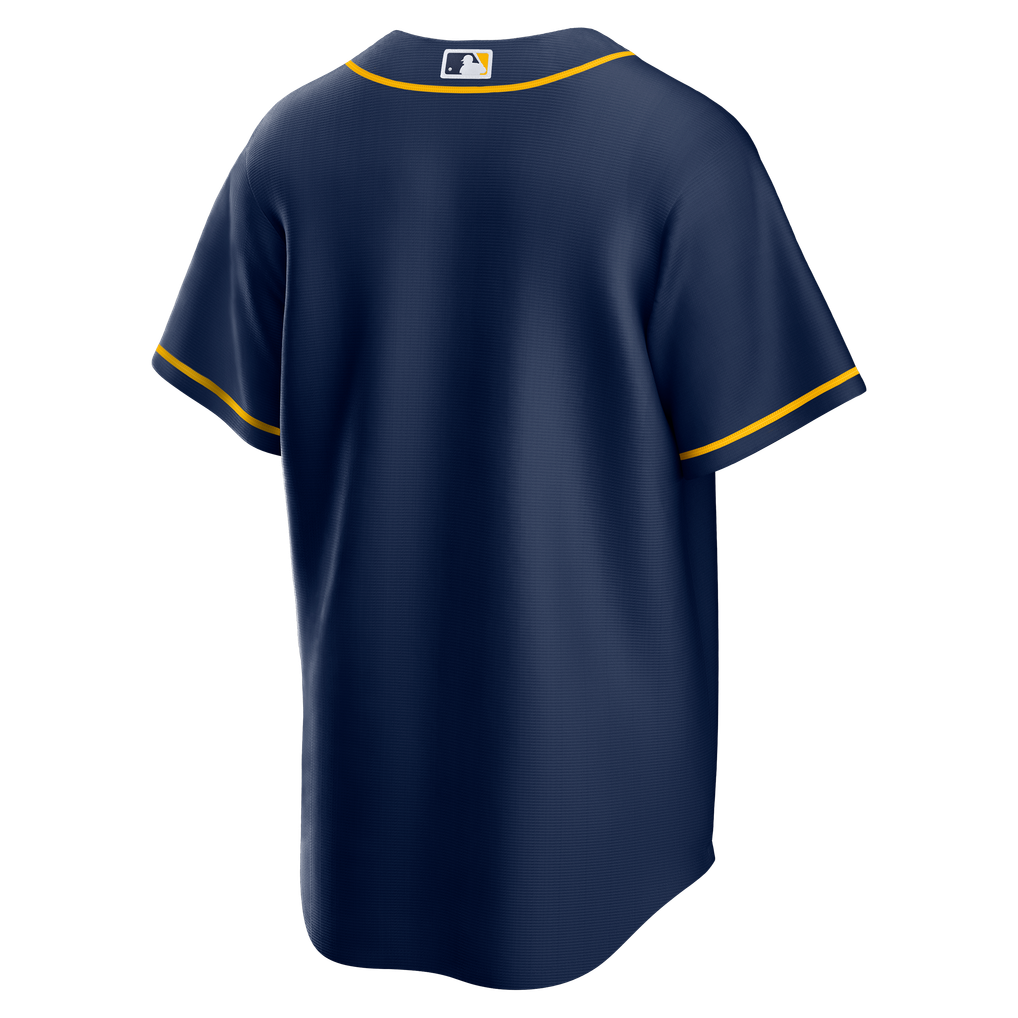 Milwaukee Brewers Navy Alternate jersey back, MLB, clean product view