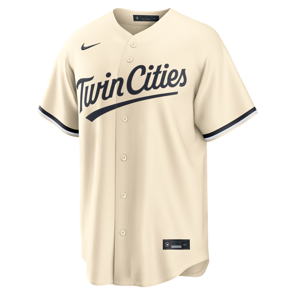 Minnesota Twins Cream Alternate jersey front, MLB, clean product view