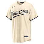 Minnesota Twins Cream Alternate jersey front, MLB, clean product view