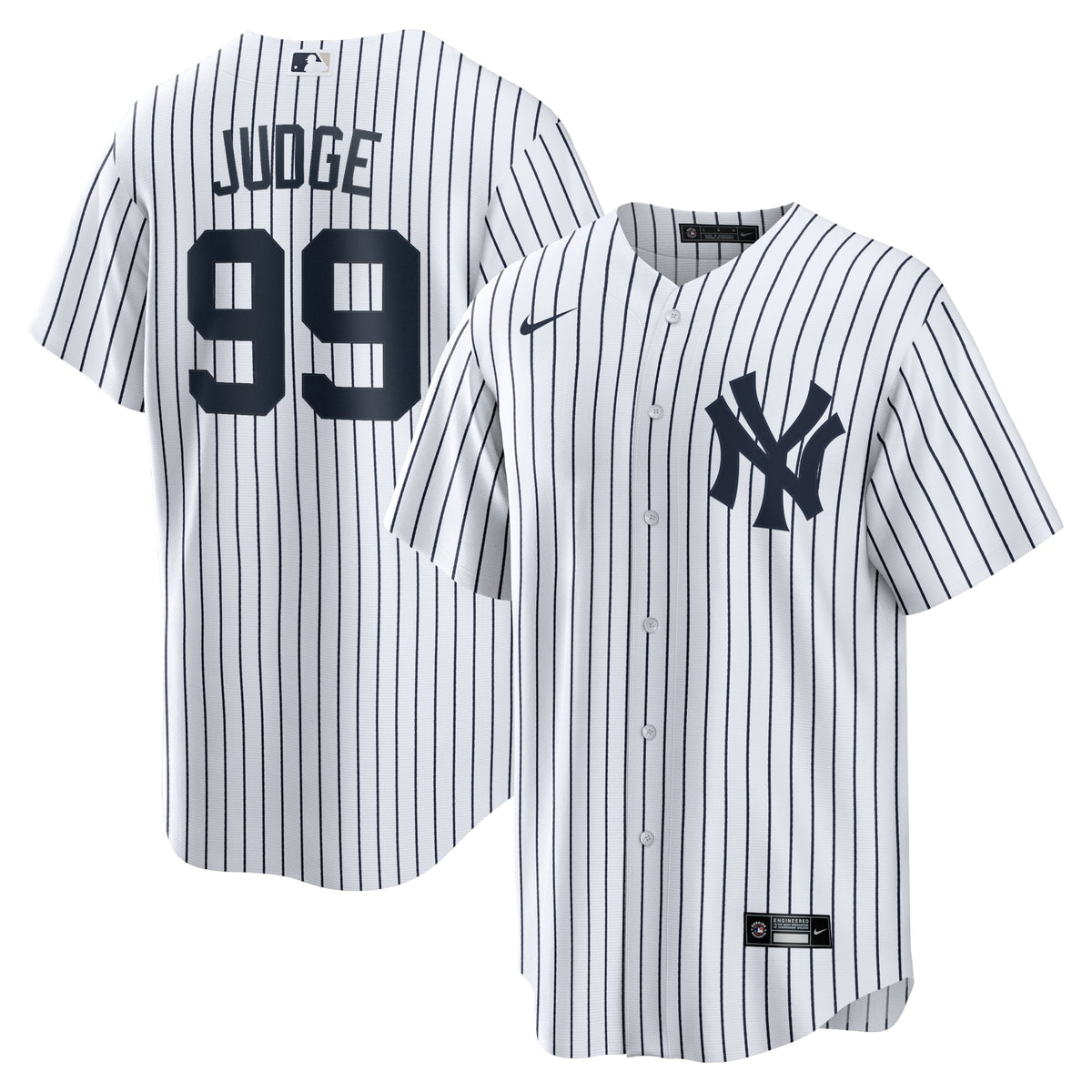 GoalStyle New York Yankees White Home Jersey Aaron Judge #99 — front and back