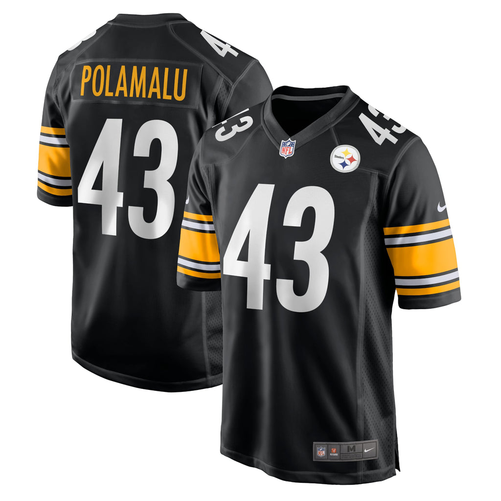 Pittsburgh Steelers NFL jersey — Troy Polamalu #43 — front and back views