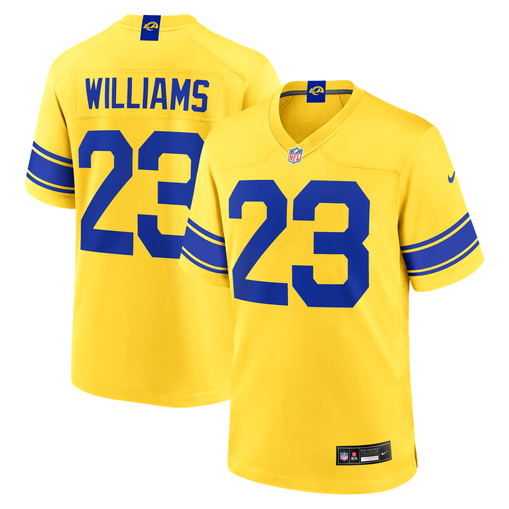 Los Angeles Rams Classic Sol Gold jersey Kyren Williams #23 front back