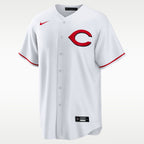 Cincinnati Reds Jersey — White Home — Elly De La Cruz #44 — front view