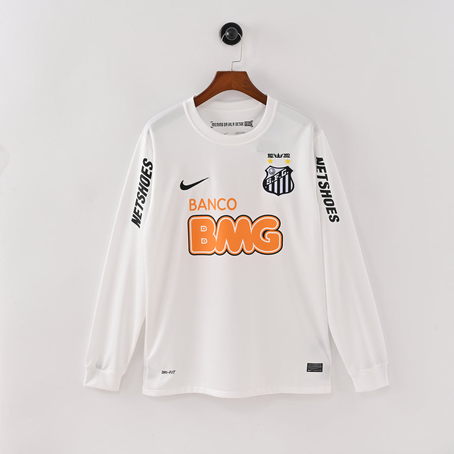 Santos FC 2012/13 Home Long Sleeve Retro Jersey full front view
