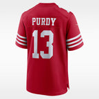 San Francisco 49ers Scarlet Alternate Jersey — Brock Purdy #13 — back view