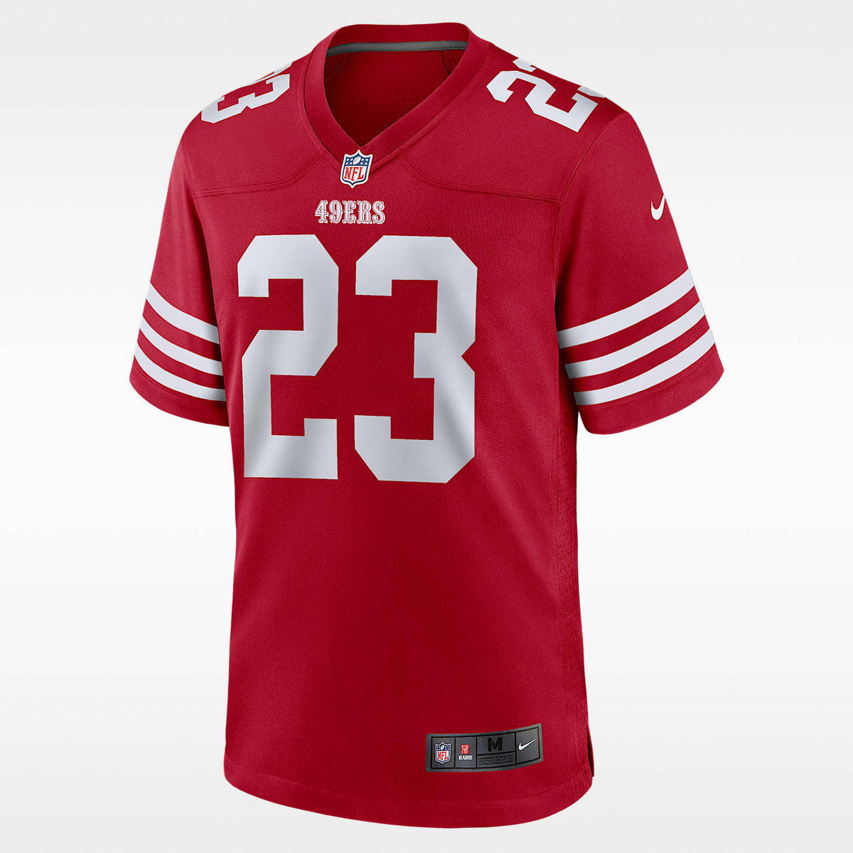 San Francisco 49ers Scarlet Alternate Jersey — Christian McCaffrey #23 — front view