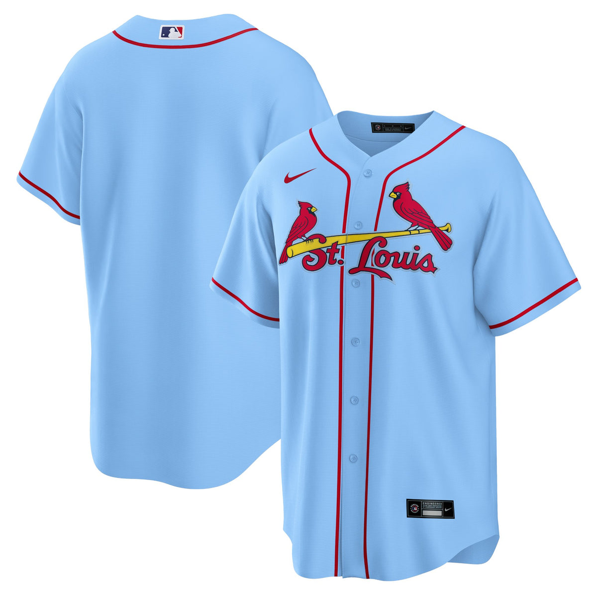 St. Louis Cardinals Jersey — Light Blue Alternate — front view