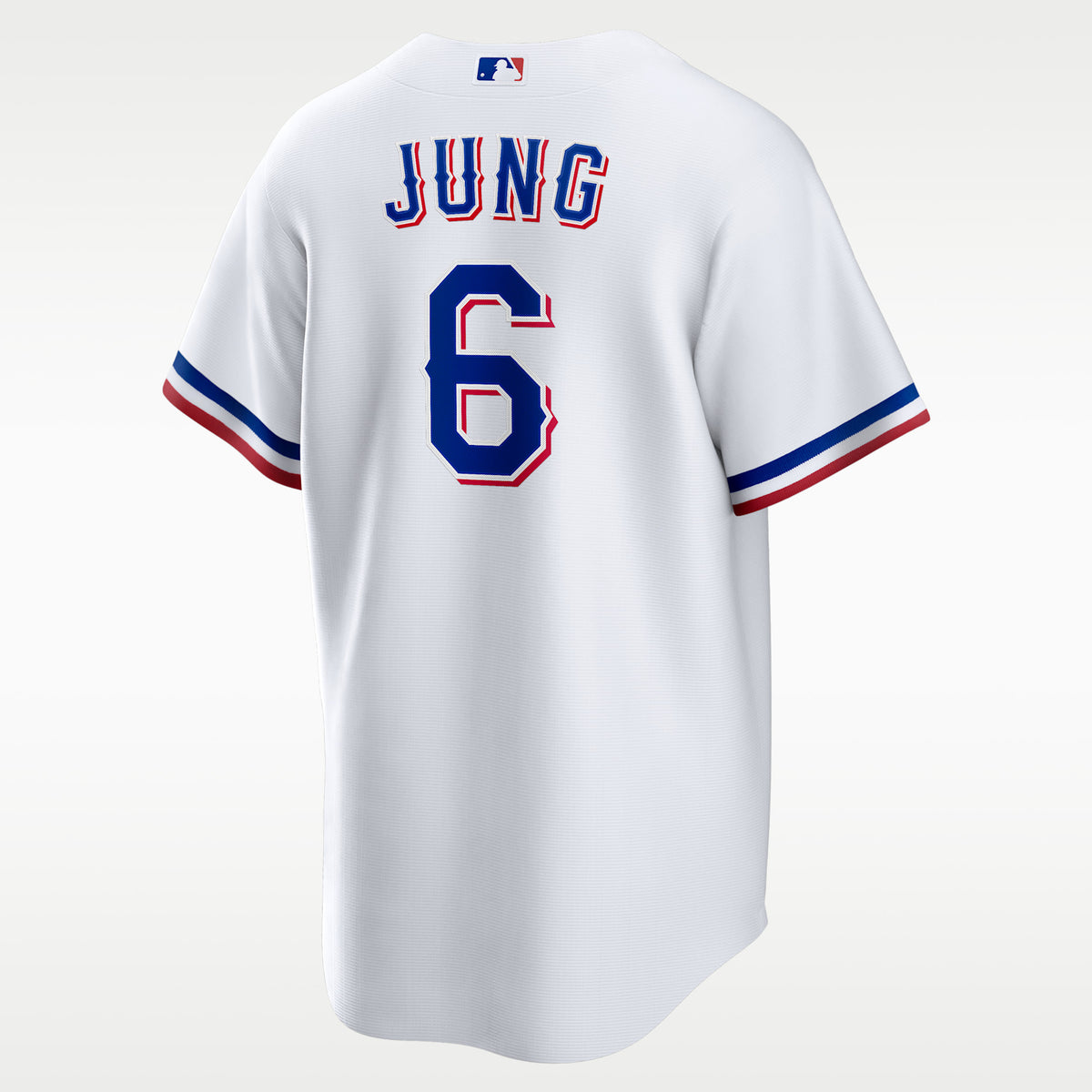 Texas Rangers Jersey — White Home — Josh Jung #6 — back view