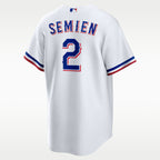 Texas Rangers Jersey — White Home — Marcus Semien #2 — back view