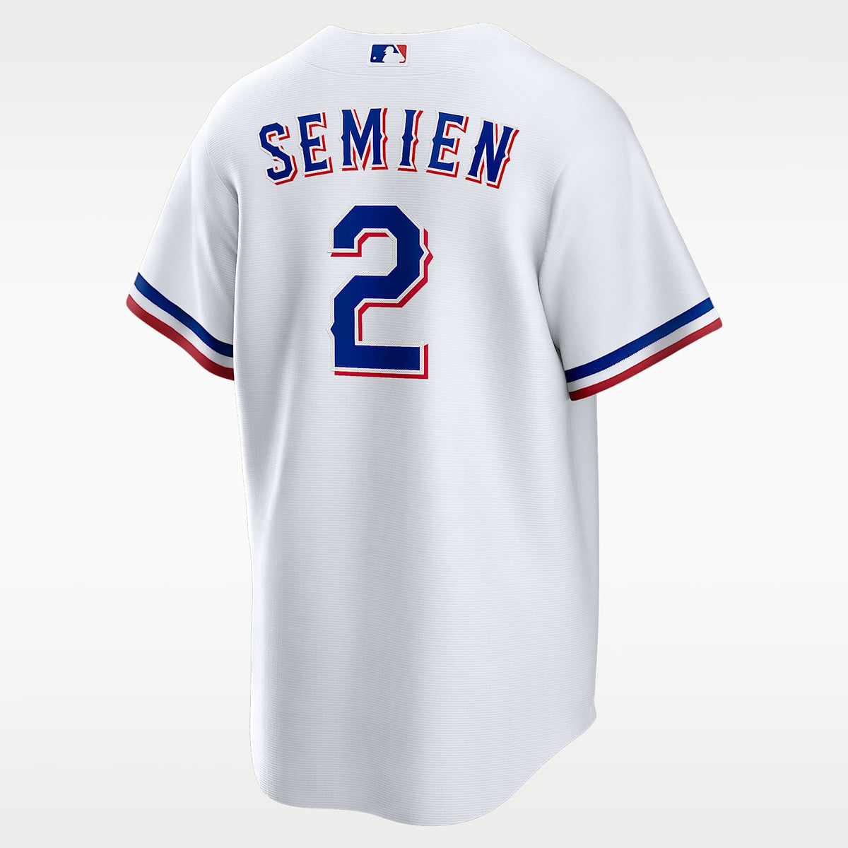 Texas Rangers Jersey — White Home — Marcus Semien #2 — back view