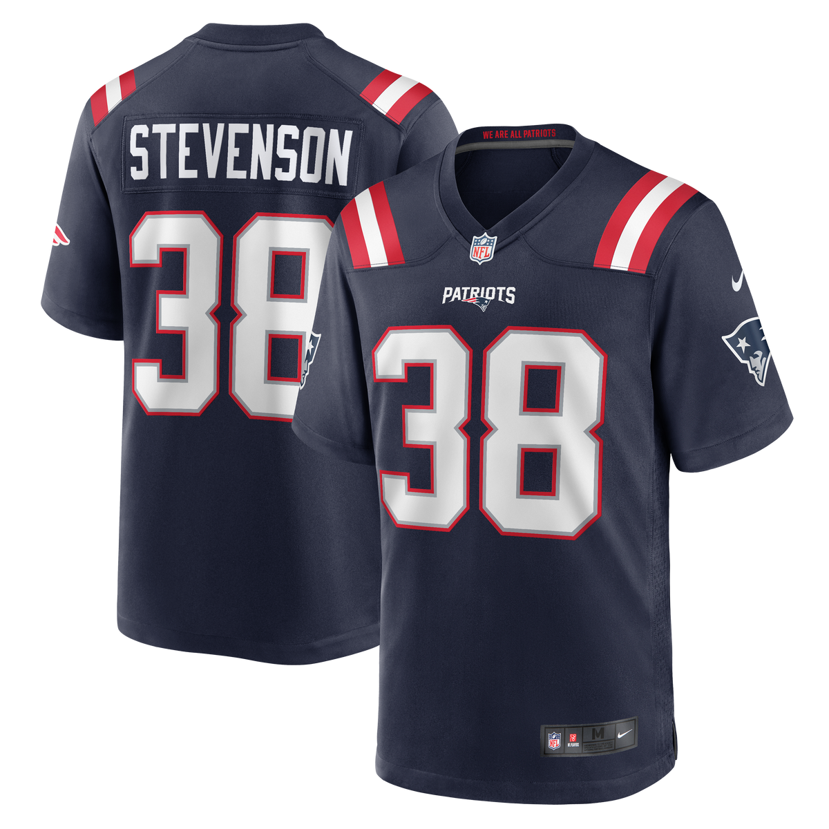 New England Patriots NFL jersey — Rhamondre Stevenson #38