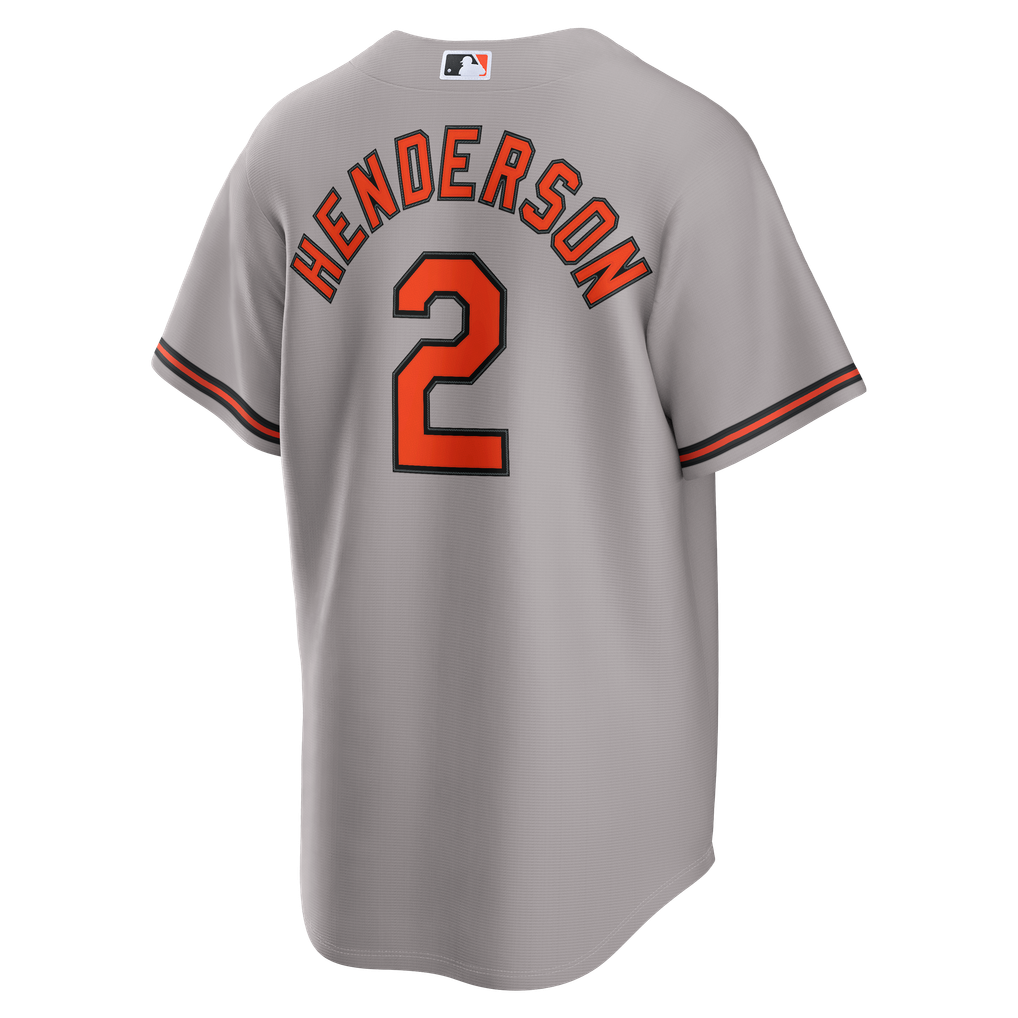 Baltimore Orioles Gray Road Gunnar Henderson #2 men's jersey back