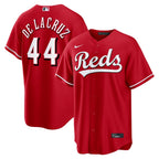 Cincinnati Reds Red Alternate Elly De La Cruz #44 men's jersey front and back