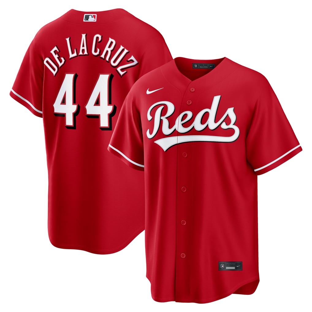 Cincinnati Reds Red Alternate Elly De La Cruz #44 men's jersey front and back