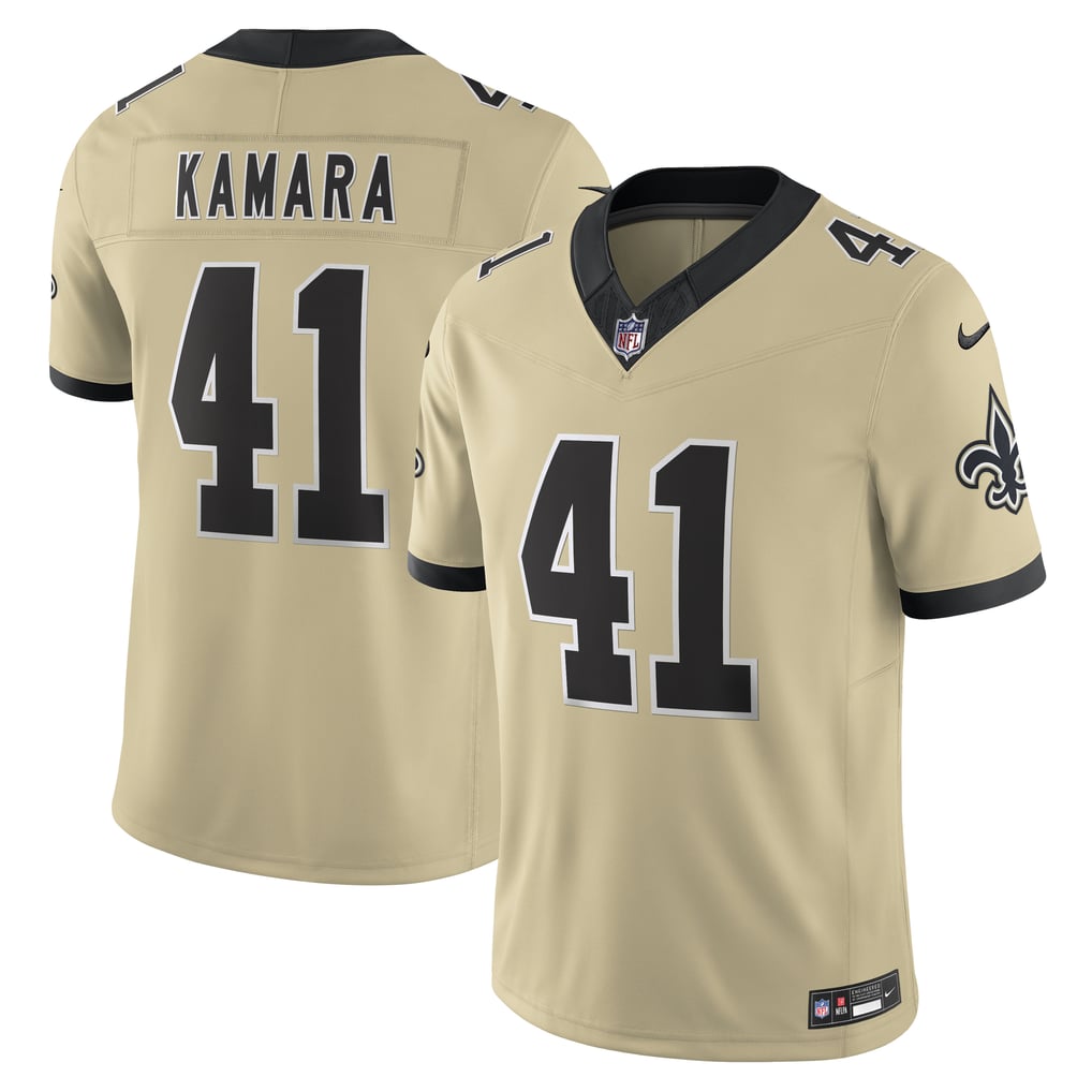 GoalStyle New Orleans Saints Gameday Golds Alternate Jersey Gold Alvin Kamara #41 front back