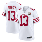 GoalStyle San Francisco 49ers 80th Anniversary Jersey White Brock Purdy #13 front back