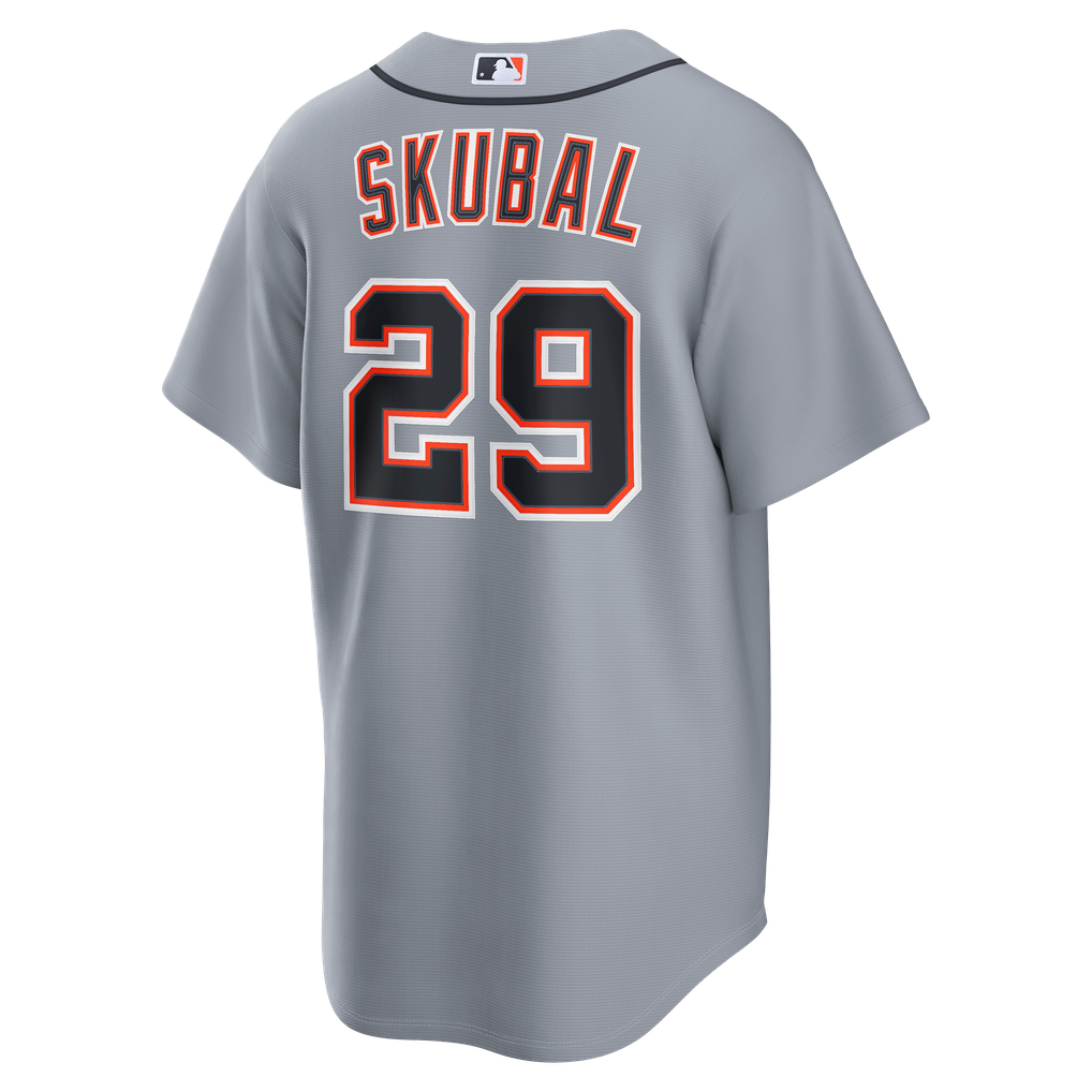 Detroit Tigers Gray Road Tarik Skubal #29 men's jersey back