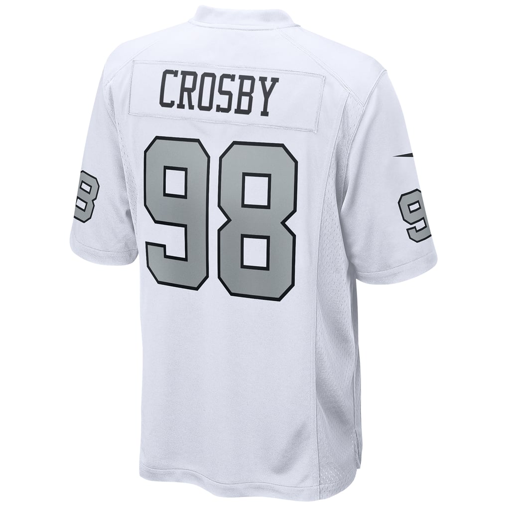 GoalStyle Las Vegas Raiders White Jersey Maxx Crosby #98 back