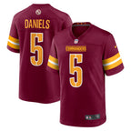 GoalStyle — Washington Commanders Burgundy jersey, Jayden Daniels #5, front and back